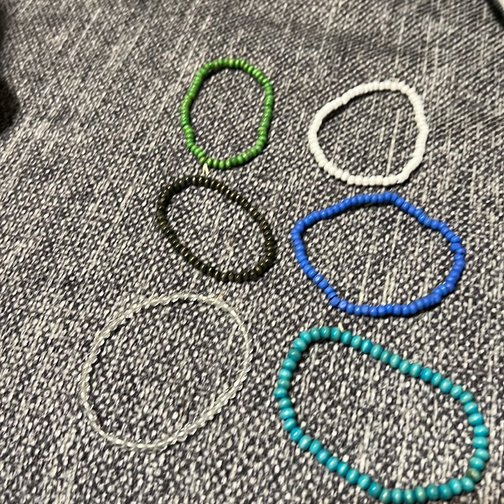 Bundle of 6 Beaded Stretch Bracelets